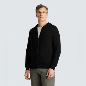 Unbound Merino Men’s Compact Travel Hoodie - Black